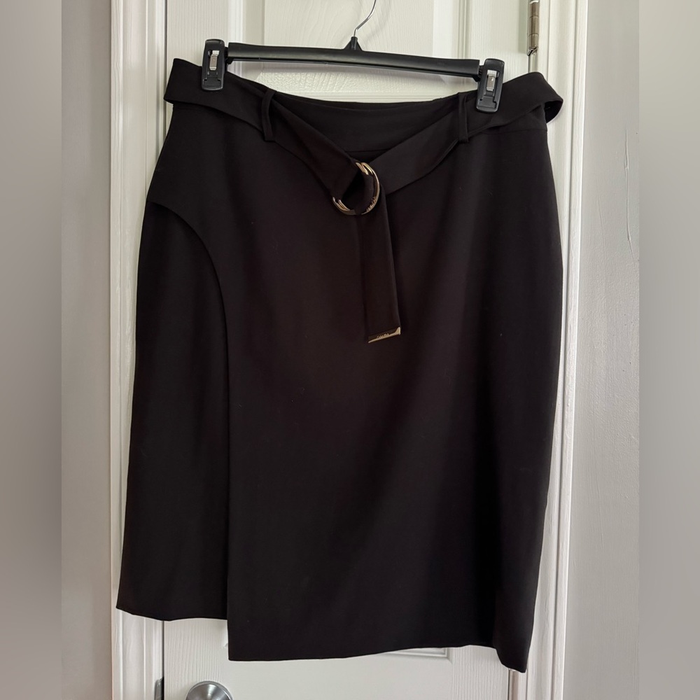 Calvin Klein Black Wrap Pencil Skirt